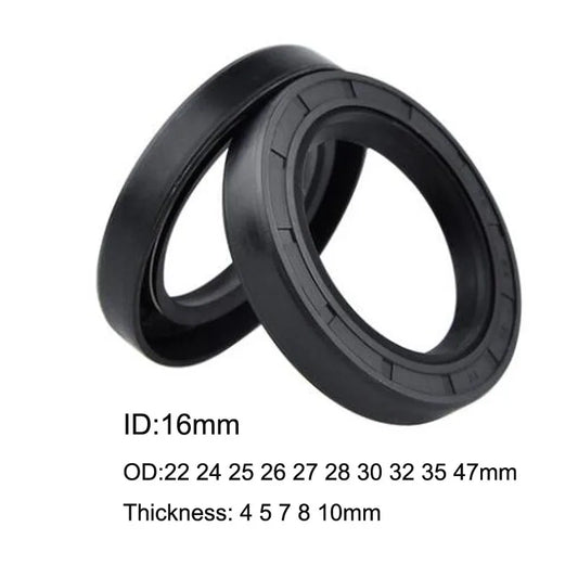 10 Pcs NBR Nitrile Rubber TC Double Lip Oil Seal 16x22x4/7 16x24x5/7 16x25x7/8 16x26x7/8 16x30x7/8/10 16x32x7 16x35x7/8/10