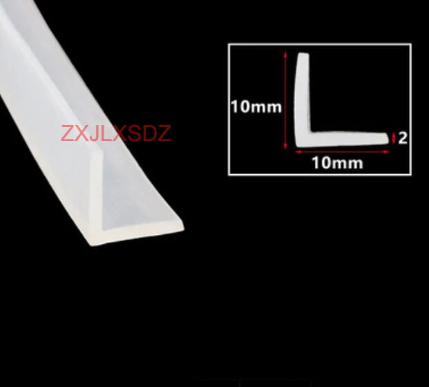 3 Meters L-shaped high temperature resistant silicone rubber edge trim glass door sealing strip weatherstrip edge guard
