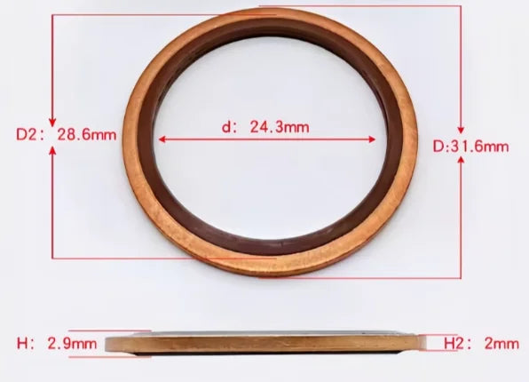 M6 - M48 Copper FKM Rubber Bonded Washer Oil Drain Plug Gasket Seal Ring
