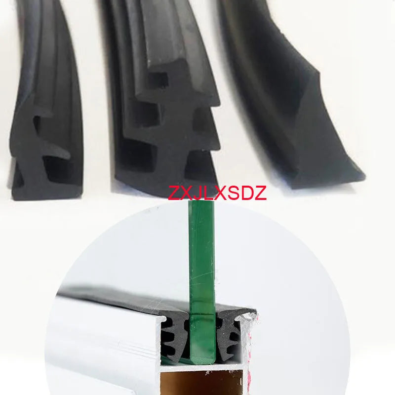 3 Meters Aluminum Alloy Door and Window Glass Fixed Rubber Sealing Strip Weatherstrip Gap Filler Rubber Profile