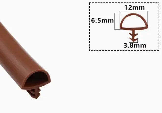 5 Meters door gasket high temperature resistance silicone rubber door window sealing strip weatherstrip caulking strip