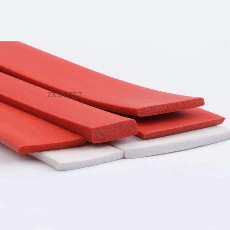 High Temperature Resistant Flat Silicone Rubber Foam Sealing Strip Foam Weatherstrip Bumper Strip