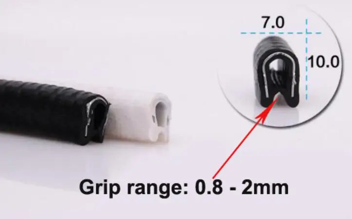 3 Meters Black U Shaped PVC Edge Trim Auto Door Seal Strip Car Door Window Truck Noise Proof Auto Door Edge Guard