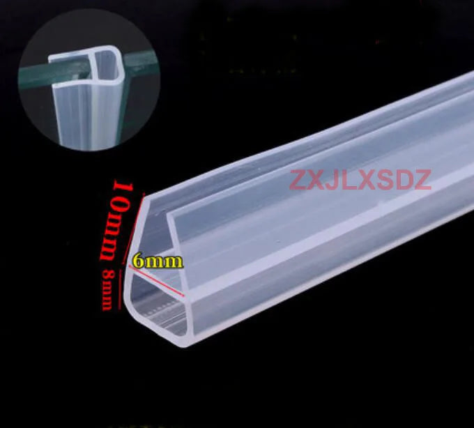 3 Meters F/h/U Silicone Rubber Shower Room Door Window Glass Seal Strip Weatherstrip for 6/8/10/12 Mm Glass