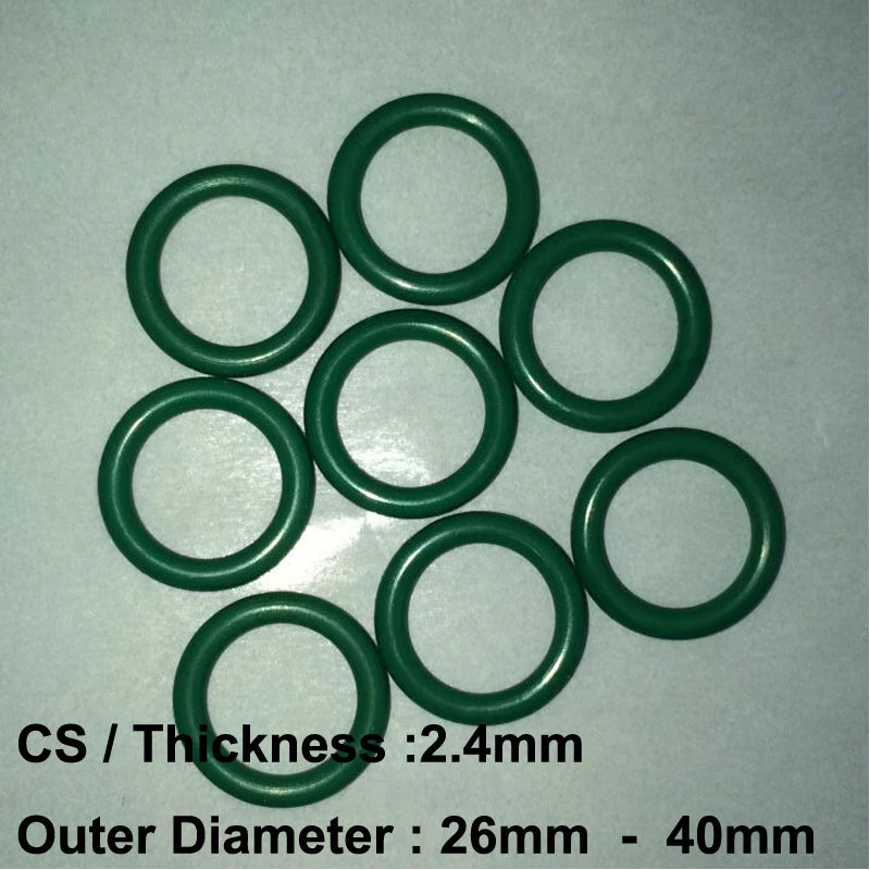 100 PCS CS2.4mm x OD 26/27/28/29/30/31/32/33/34/35/36/37/38/39/40mm FKM Rubber Gasket Seal FKM O Ring
