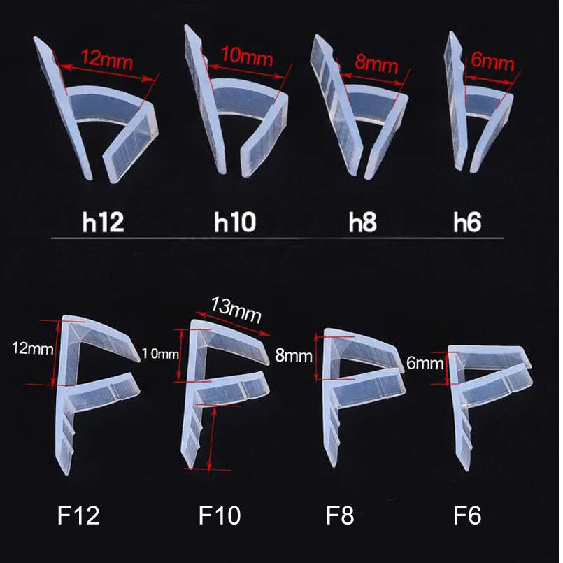 3 Meters F/h/U Silicone Rubber Shower Room Door Window Glass Seal Strip Weatherstrip for 6/8/10/12 Mm Glass