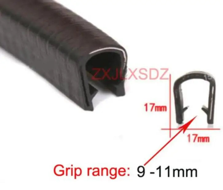 3 Meters Black U Shaped PVC Edge Trim Auto Door Seal Strip Car Door Window Truck Noise Proof Auto Door Edge Guard