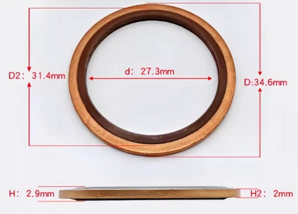 M6 - M48 Copper FKM Rubber Bonded Washer Oil Drain Plug Gasket Seal Ring
