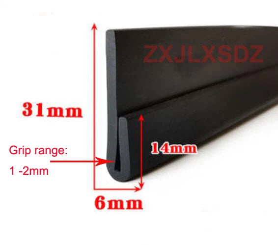 Unequal Edges U-shaped Rubber Edge Trim Sealing Strip Weatherstrip Metal Glass Edge Sealing Protection Strip