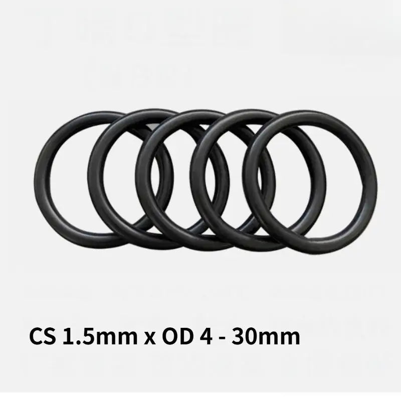 100 PCS NBR O Ring O-ring Seal Rubber Gaskets CS 1.5mm x OD 4 4.5 5 5.5 6 6.5 7 7.5 8 8.5 9 9.5 10 10.5 11 12 13 To 30mm