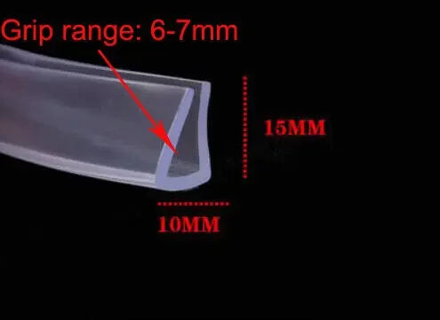 PVC Seal Strip Shower Door and Window Seal Strip Glass Edge Trim Glazing Edge Guard