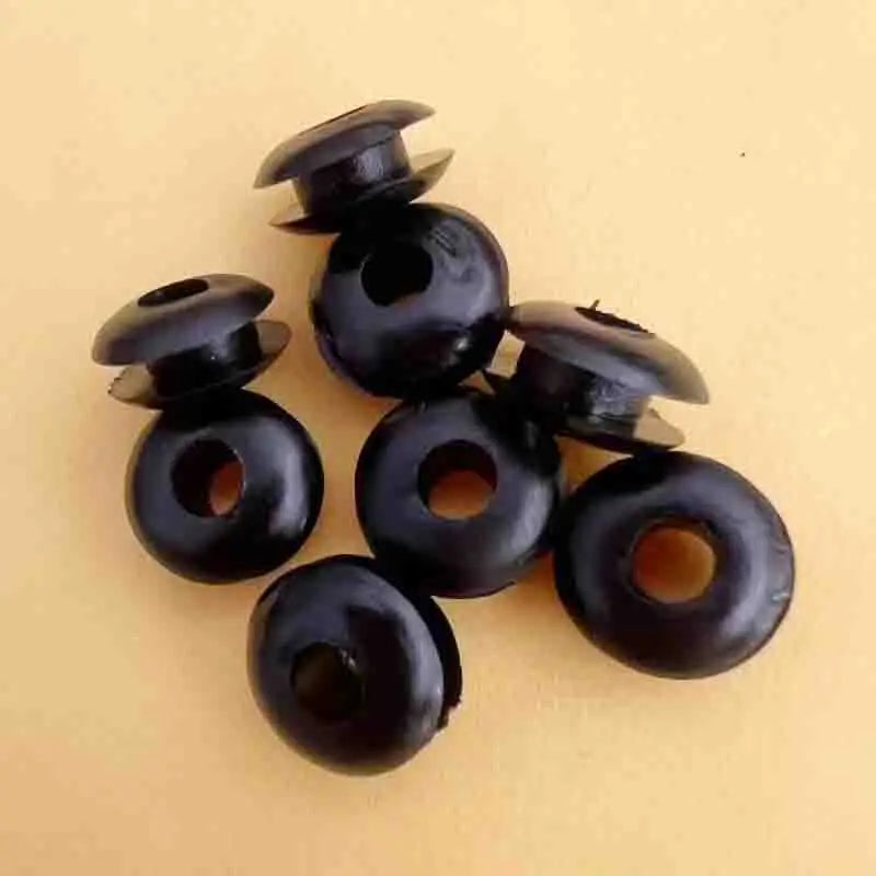 4mm Inner Diameter Black Rubber Cable Protection Wire Grommets Hole Plug - Pack of 100