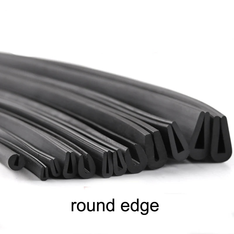 5 Meters U Channel Door Rubber Seal Strip Edge Trim Edge Guard Weatherstrip Noise Insulation Rubber Profile for Glass Metal Wood