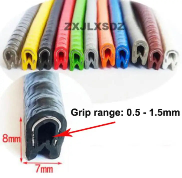 3 Meters Black U Shaped PVC Edge Trim Auto Door Seal Strip Car Door Window Truck Noise Proof Auto Door Edge Guard