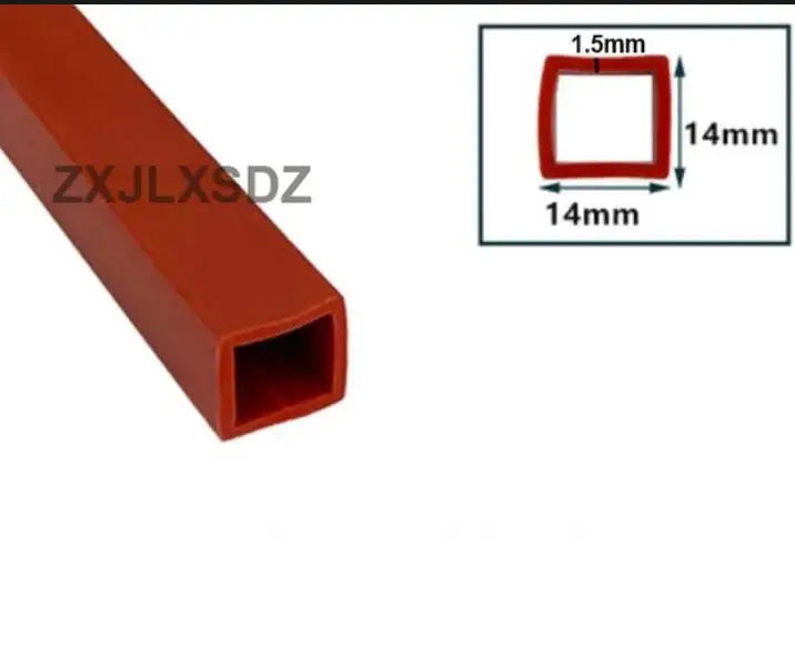 2 Meters Silicone Rubber Square Tube Sleeve High Temperature Resistant Weatherstrip Silicone Rubber Square Sealing Strip