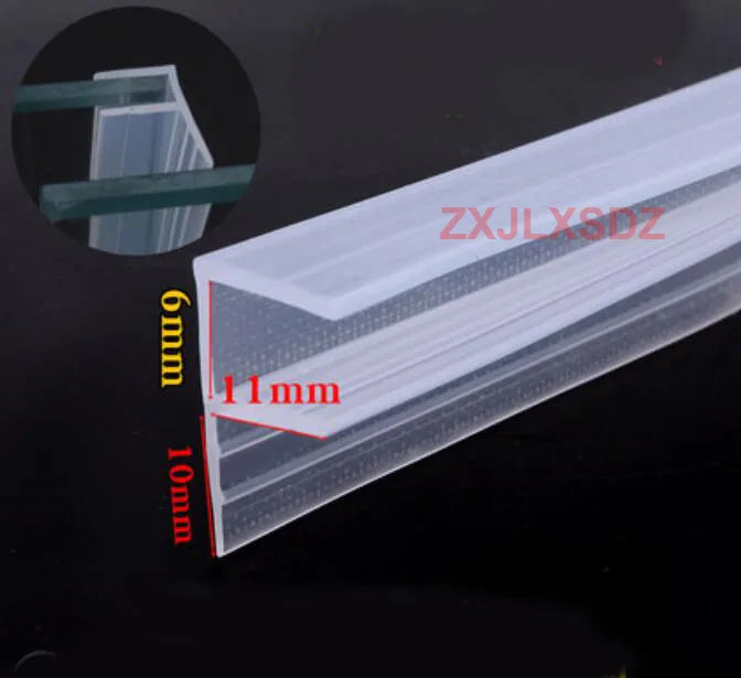 3 Meters F/h/U Silicone Rubber Shower Room Door Window Glass Seal Strip Weatherstrip for 6/8/10/12 Mm Glass