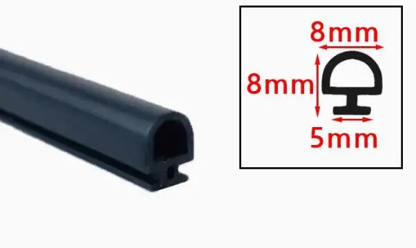 5 Meters Bottom Width 4.5/5/6/7mm Silicone Rubber Seal Strip Aluminum Door Window Gasket Weatherstrip