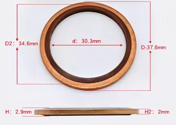 M6 - M48 Copper FKM Rubber Bonded Washer Oil Drain Plug Gasket Seal Ring