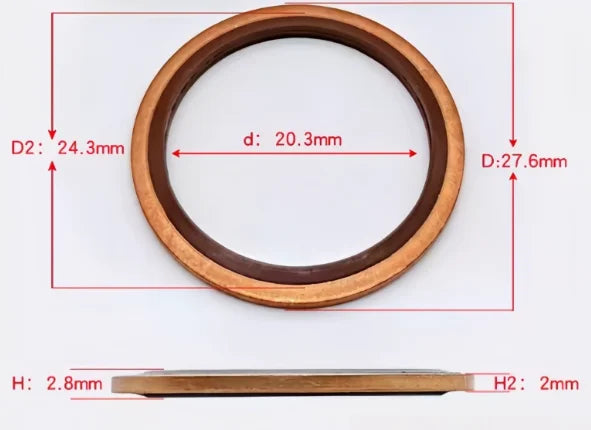 M6 - M48 Copper FKM Rubber Bonded Washer Oil Drain Plug Gasket Seal Ring