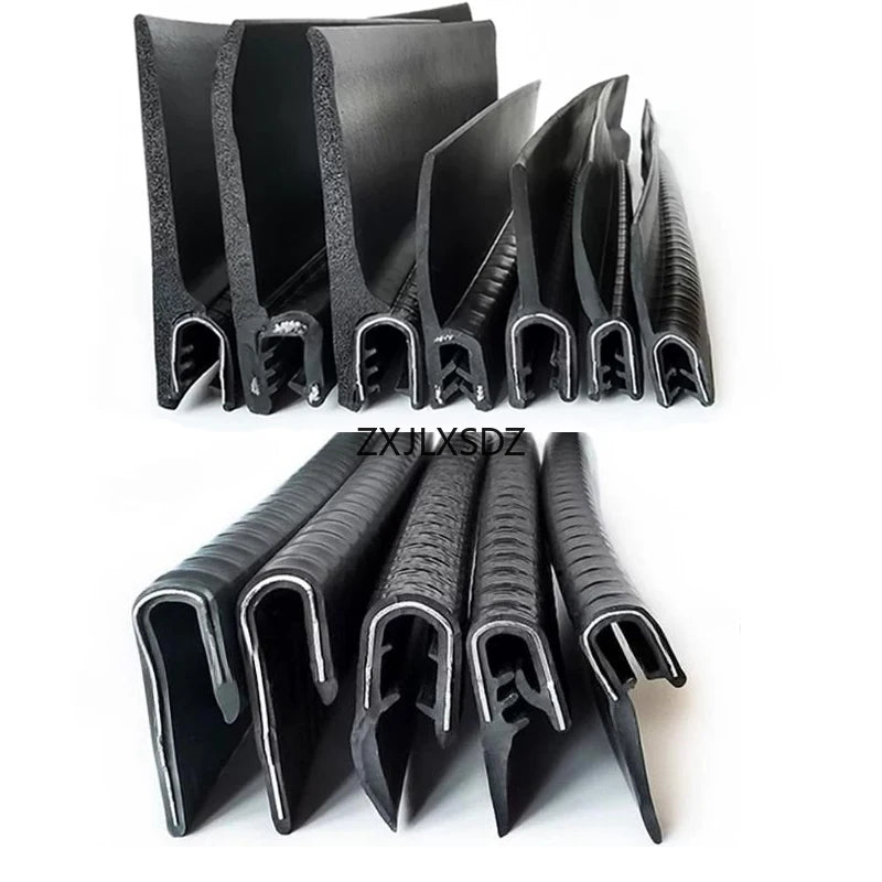 1 Meter U Shaped Rubber Edge Trim Auto Door Seal Strip Car Door Window Truck Noise Proof Auto Door Edge Guard