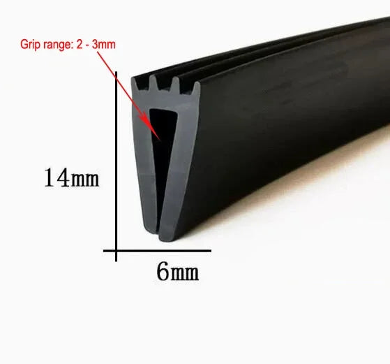5 Meters H Shape Rubber Seal Strip Edge Guard Rubber Edge Trim Weatherstrip Edge Gasket
