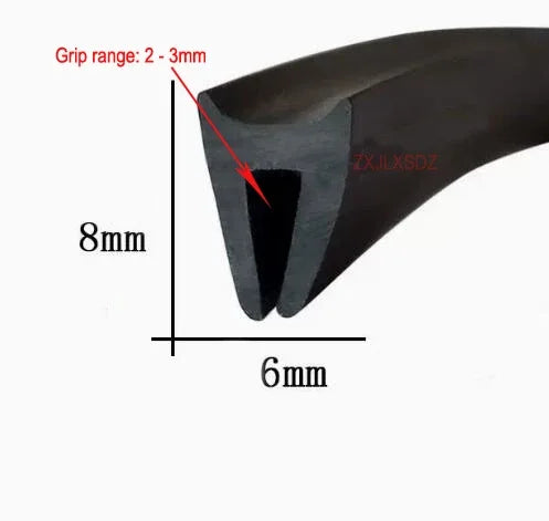 5 Meters H Shape Rubber Seal Strip Edge Guard Rubber Edge Trim Weatherstrip Edge Gasket