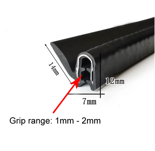1 Meter U Shaped Rubber Edge Trim Auto Door Seal Strip Car Door Window Truck Noise Proof Auto Door Edge Guard