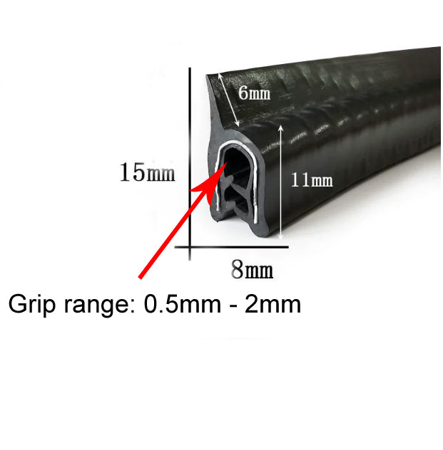 1 Meter U Shaped Rubber Edge Trim Auto Door Seal Strip Car Door Window Truck Noise Proof Auto Door Edge Guard